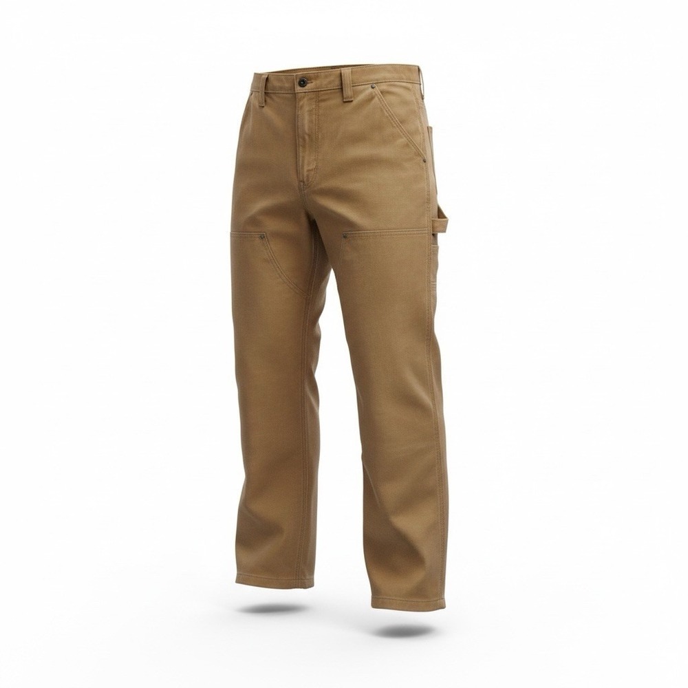 Men's Carhartt 100% Cotton Straight Jeans Khaki Size 42/32